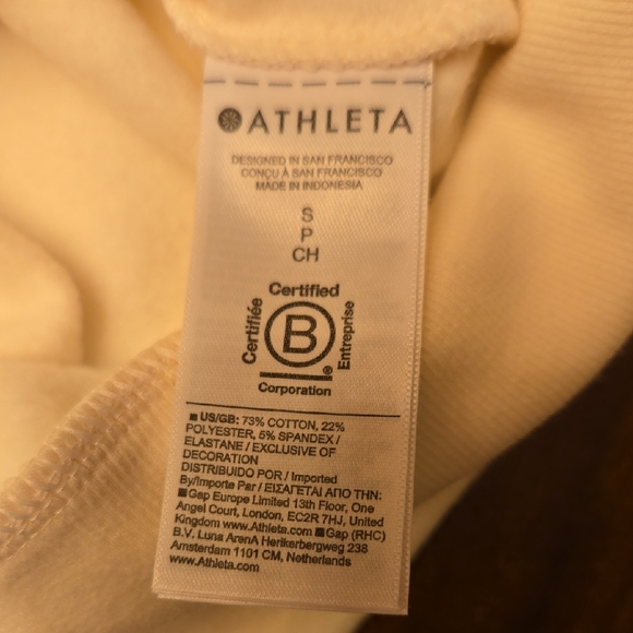 Athleta Women's Soft Magnolia White Crew Neck Sweatshirt - Picture 7 of 7